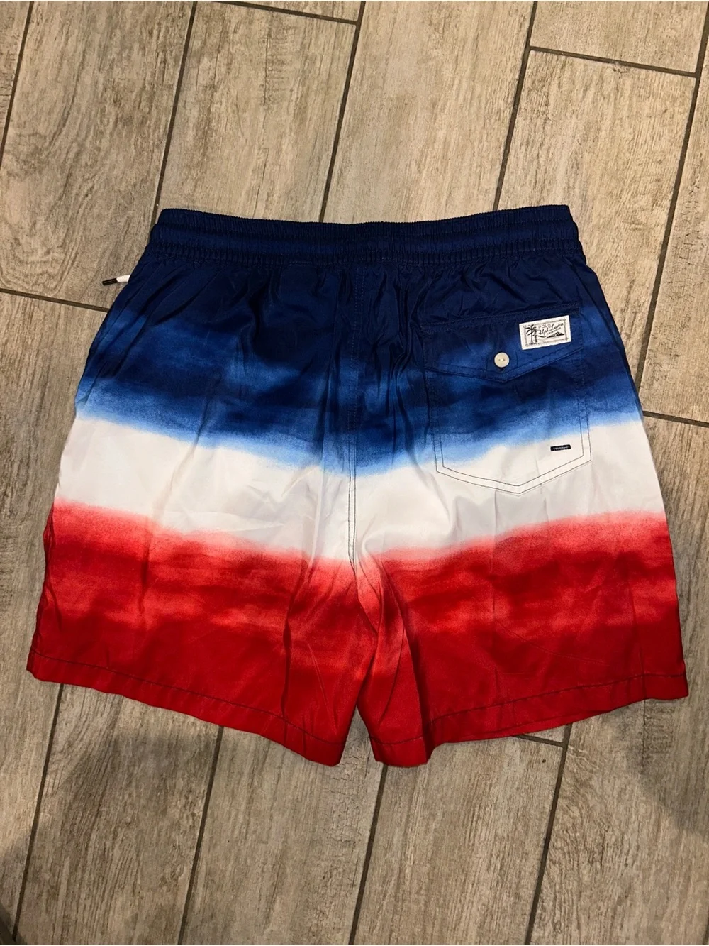 Ralph Lauren Polo traveler, swim shorts, swim trunks, Limited, USA, red white M